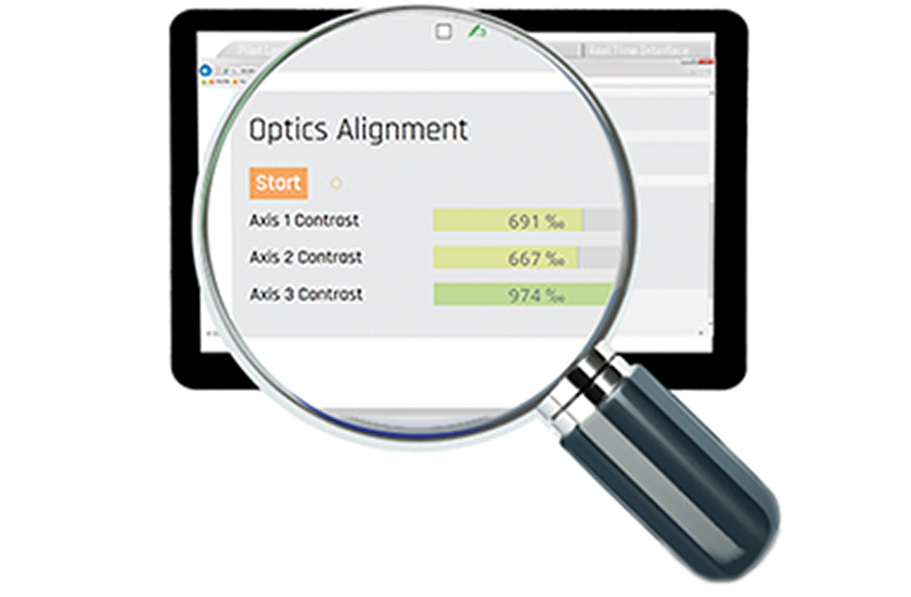 displacement sensor, features, web server, optics alignment