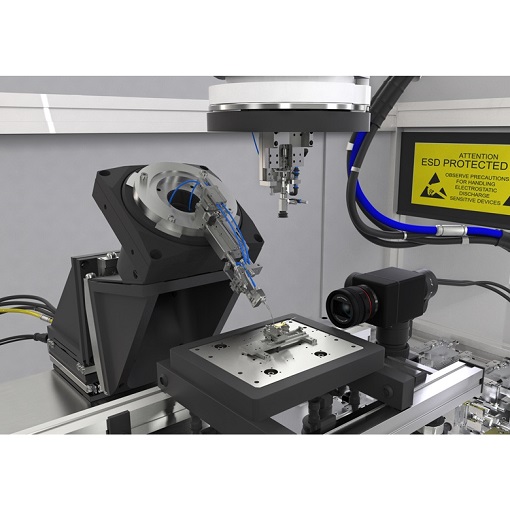 Fiber Array Alignment with Multi Axis Piezo Stages ECSx5050  ECG5050  ECR5050