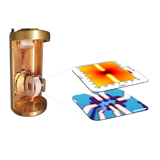 Van der Waals heterostructure under rotation at 40 mK atto3DR for mK application