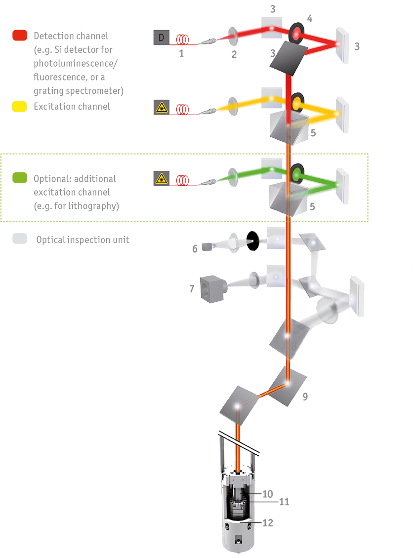 microscopes, features, cfm external head, schema