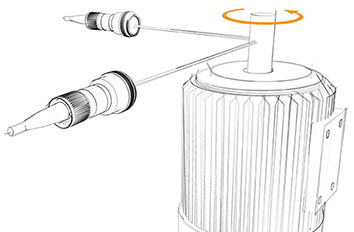 Ultra precise contactless detection of bearing errors made with the displacement sensor