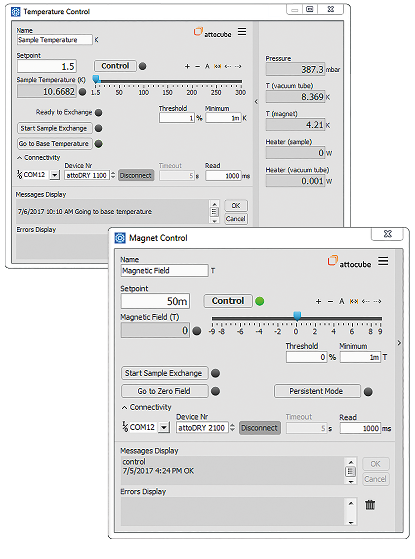 measurement tools, attotms, features, attocube modules, magnet temperature control